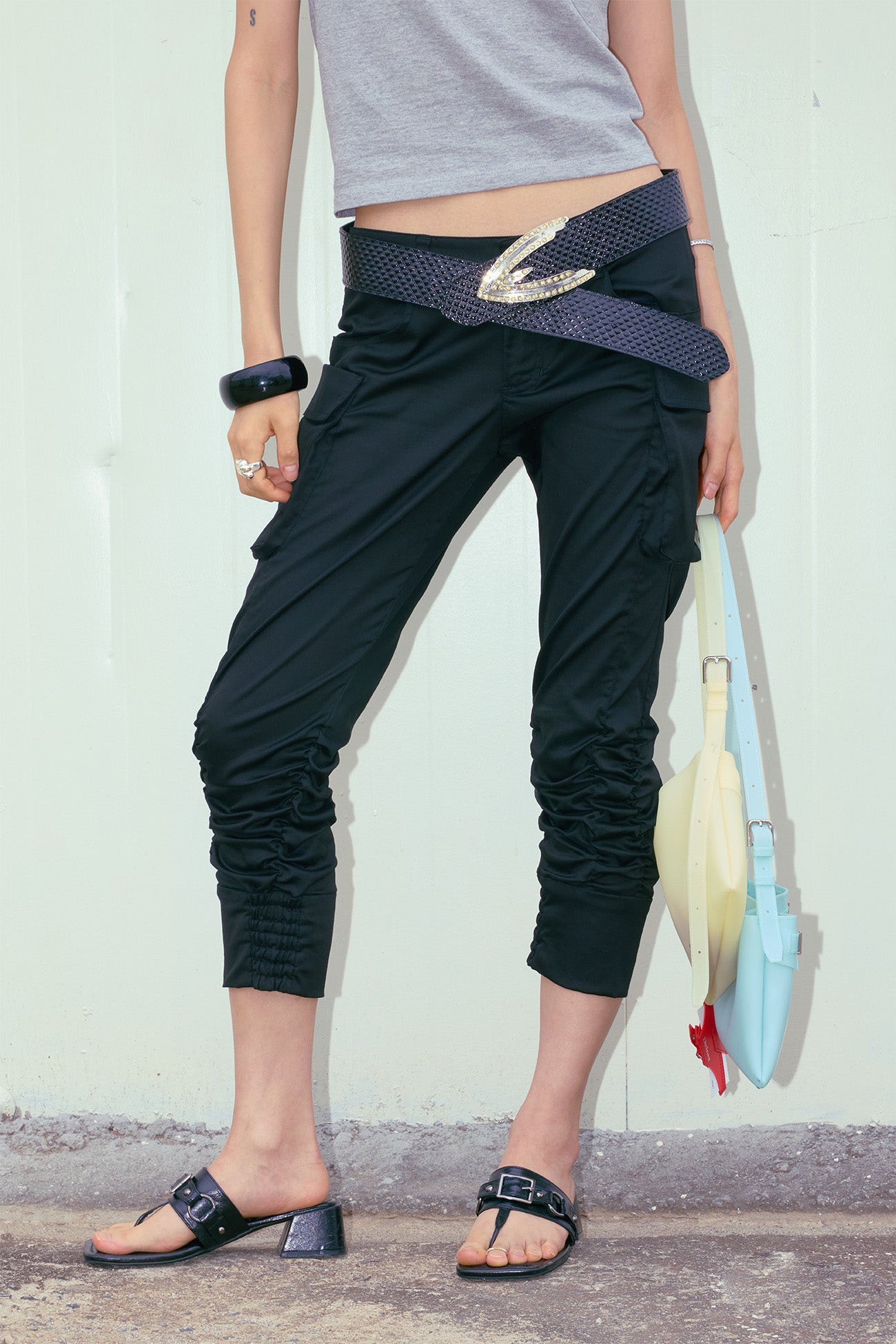 Deinet - Cargo Capri Pants (Black) product image 10 | TRAB K-Fashion Australia