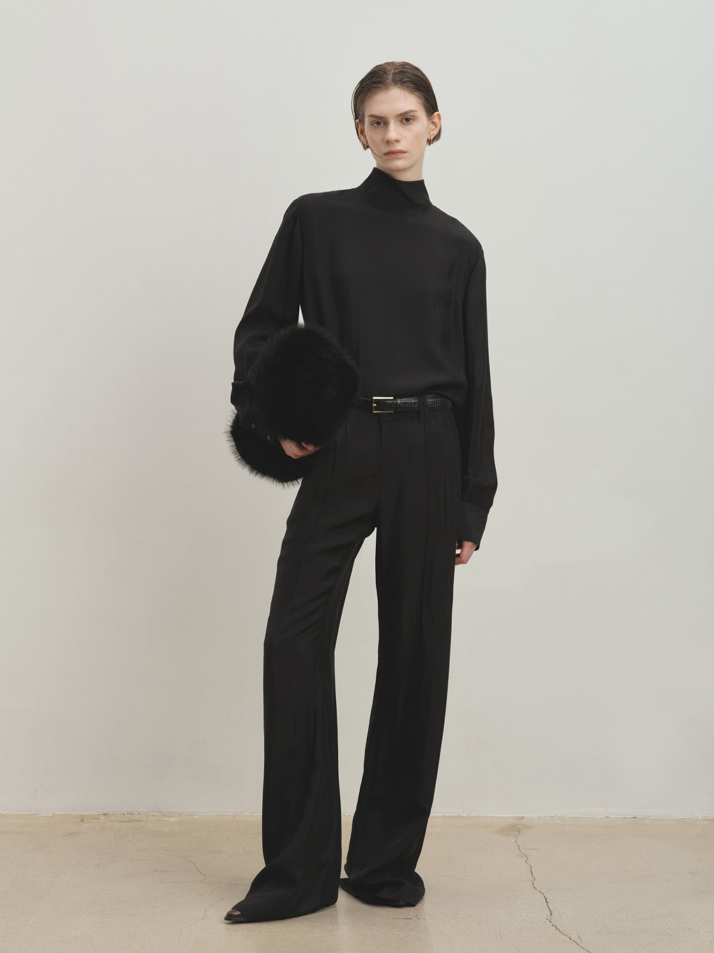 Tonywack - Liquid Oversized High Neck Top (Black) product image 1 | TRAB K-Fashion Australia