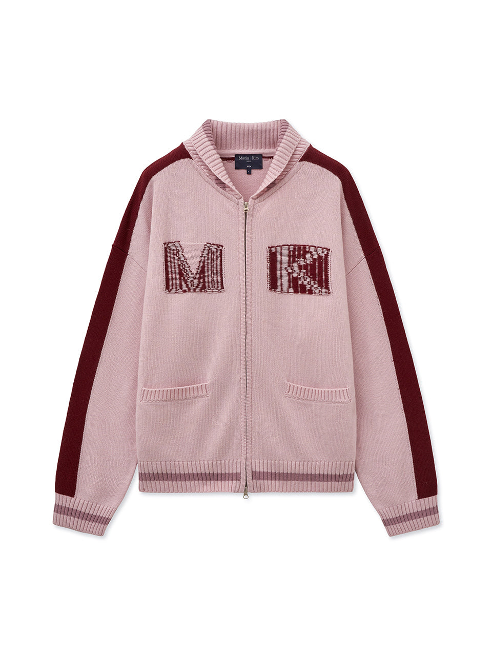 Matin Kim - Matin Kim Initial Knit Zip Up (Pink) product image 1 | TRAB K-Fashion Australia