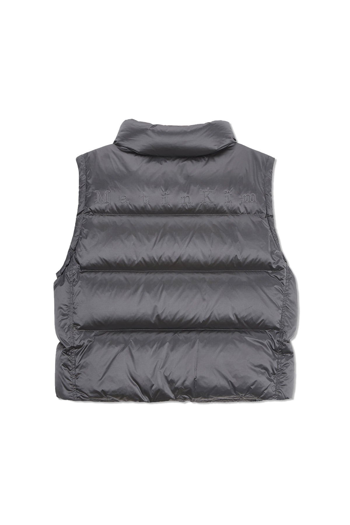 Matin Kim - Unbalance Quilted Down Vest (Grey) product image 2 | TRAB K-Fashion Australia
