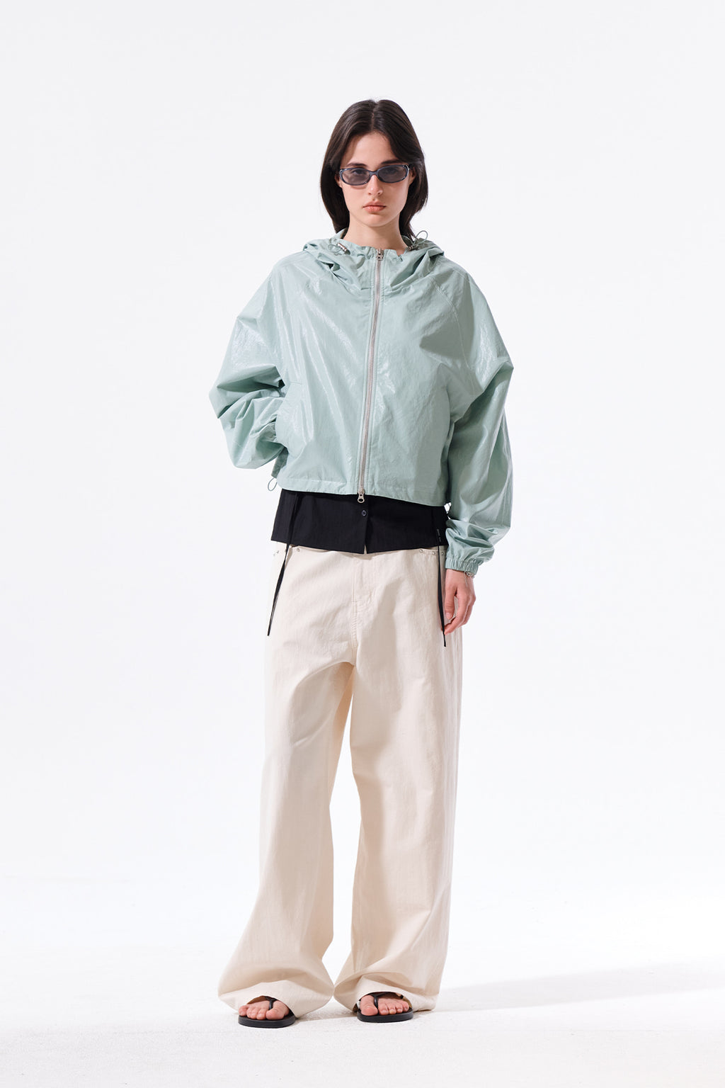 Matin Kim - Matin Crop Hoody Coating Jumper (Mint) product image 8 | TRAB K-Fashion Australia