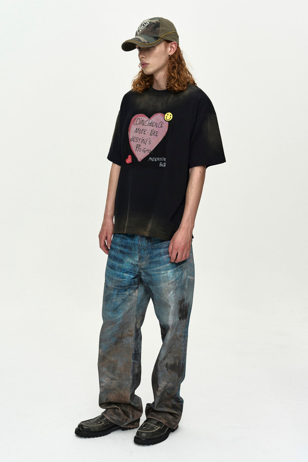 Andersson Bell - (essential) Unisex Heart Logo Embroidery Layered Cap (Khaki) product image 7 | TRAB K-Fashion Australia