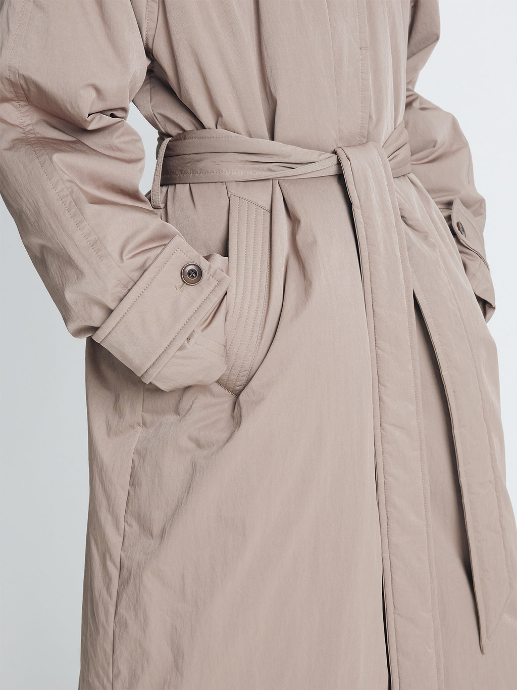 Tonywack - Tailored Trench Puffer Coat (Beige) product image 5 | TRAB K-Fashion Australia