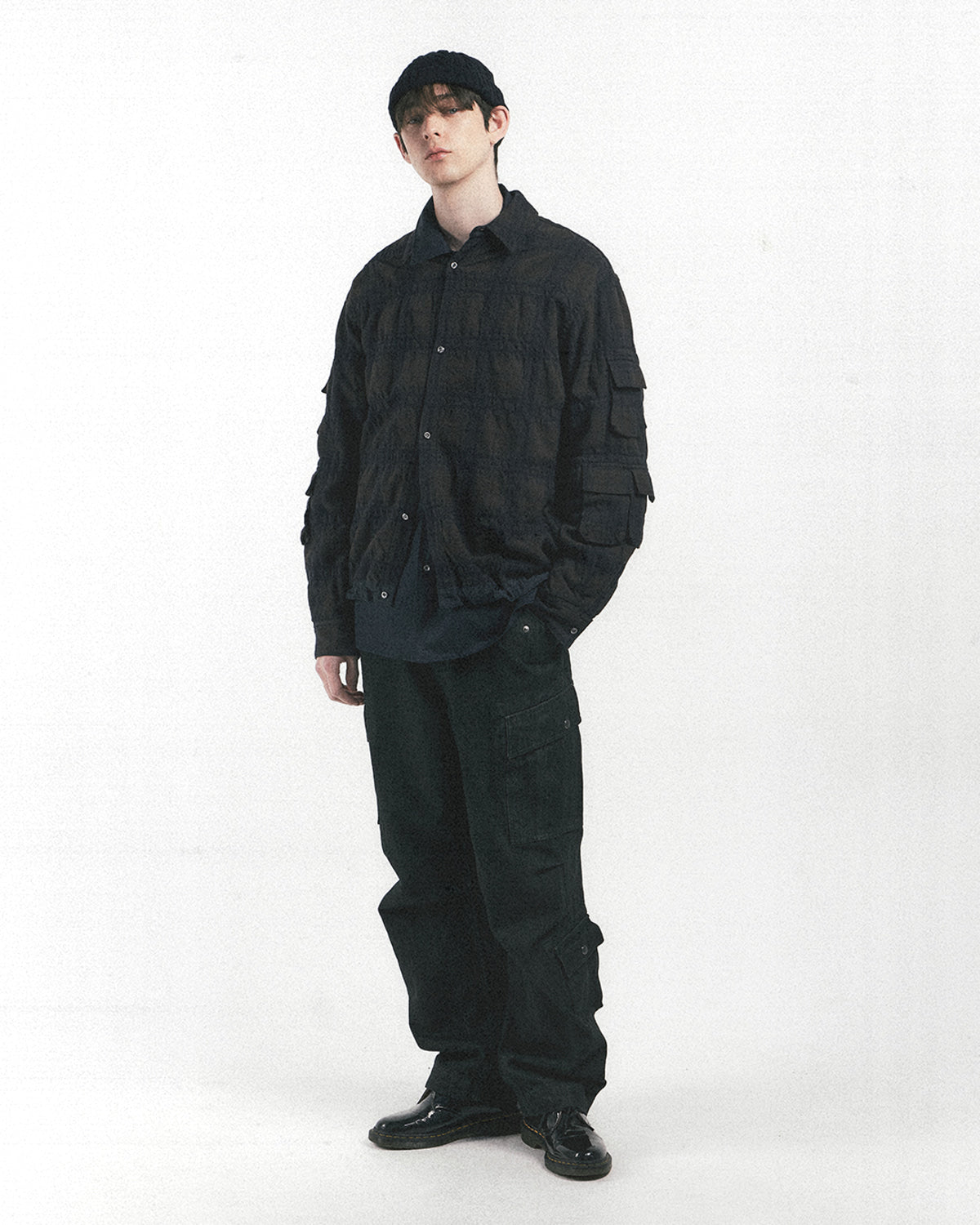 Eastlogue - Magazine Pouch Shirts (Brown Navy Check) product image 5 | TRAB K-Fashion Australia