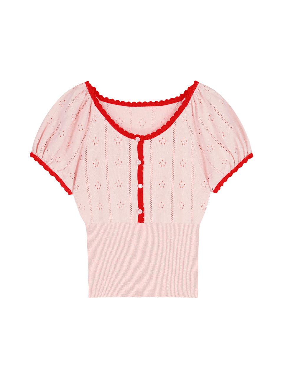 Margarin Fingers - Petit Pointelle Knit (Light Pink) product image 2 | TRAB K-Fashion Australia