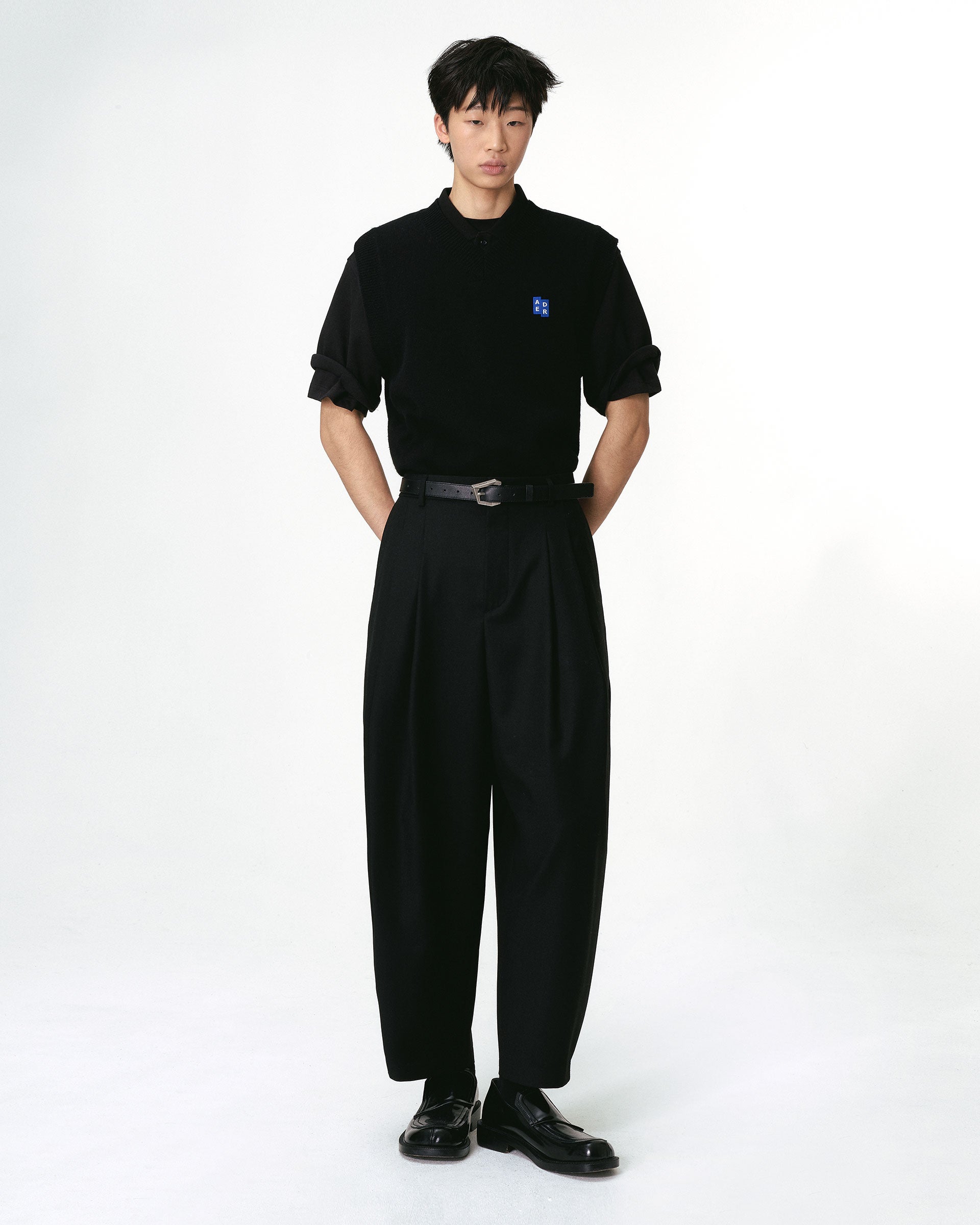 Ader Error - Sig; BL Tag knit vest 01 (Noir) product image 1 | TRAB K-Fashion Australia