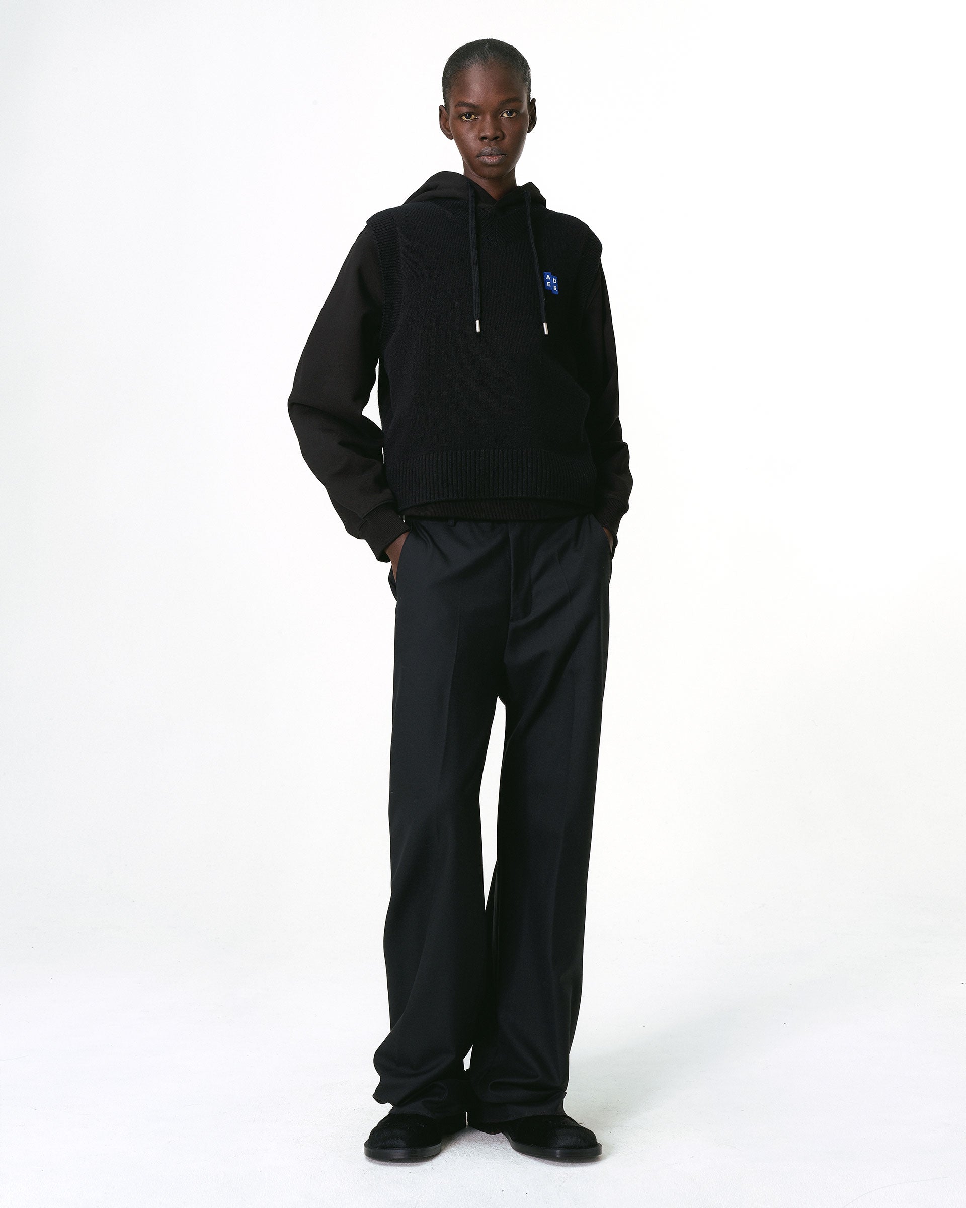 Ader Error - Sig; BL Tag knit vest 01 (Noir) product image 1 | TRAB K-Fashion Australia