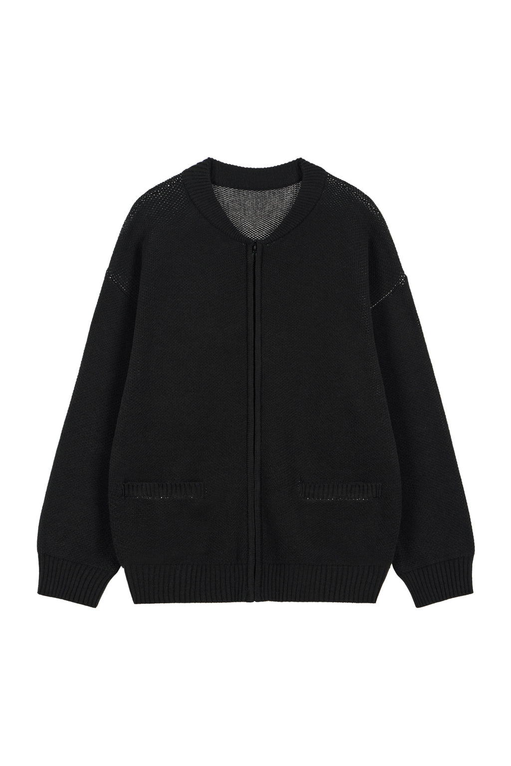 Deinet - D Jacquard Long Knit Zip-Up (Black) product image 10 | TRAB K-Fashion Australia