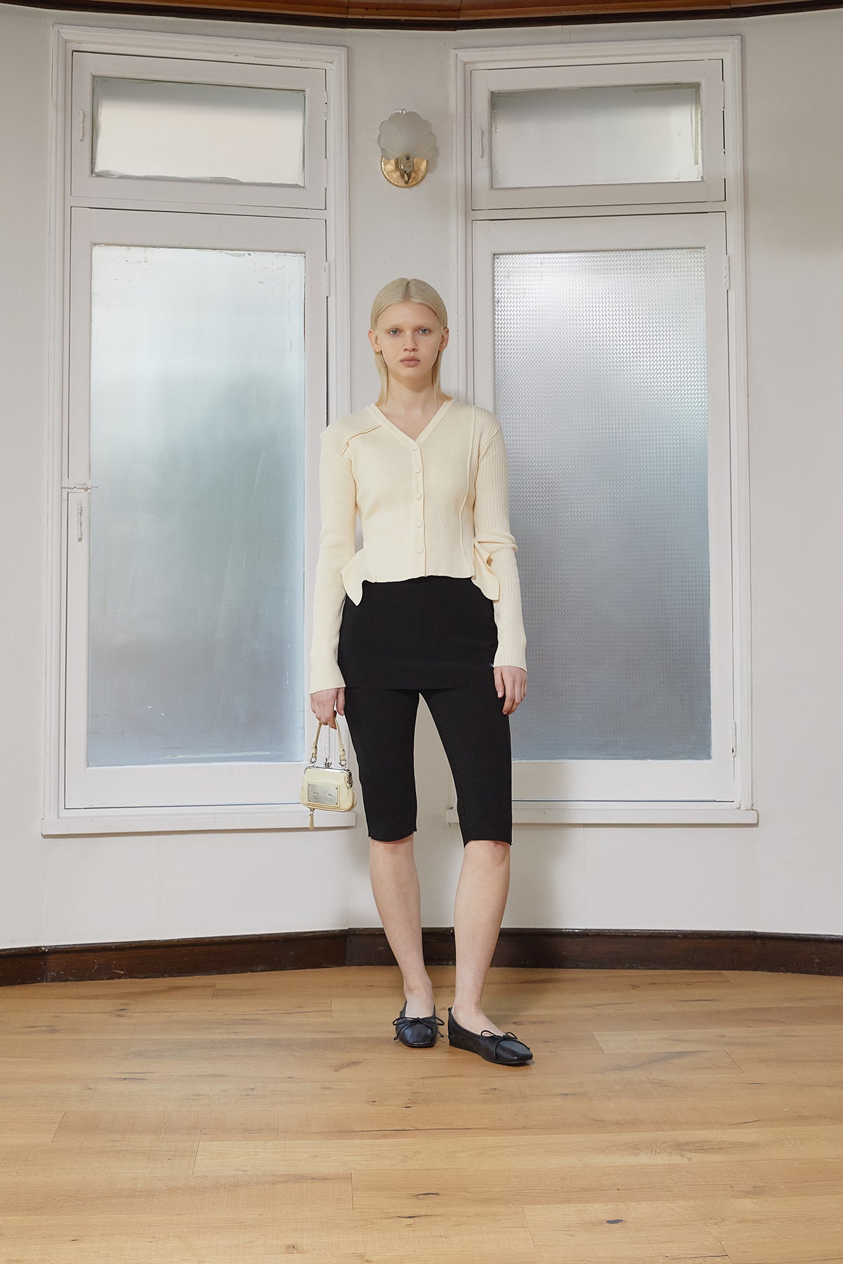 Matin Kim - Unbalance Cut Line Button Cardigan (Butter) product image 13 | TRAB K-Fashion Australia