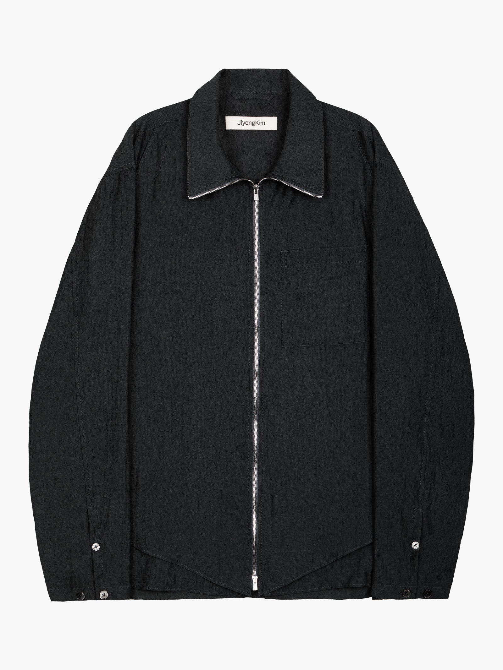 Jiyong Kim - Layered Zip-Up Shirt (Black) product image 1 | TRAB K-Fashion Australia