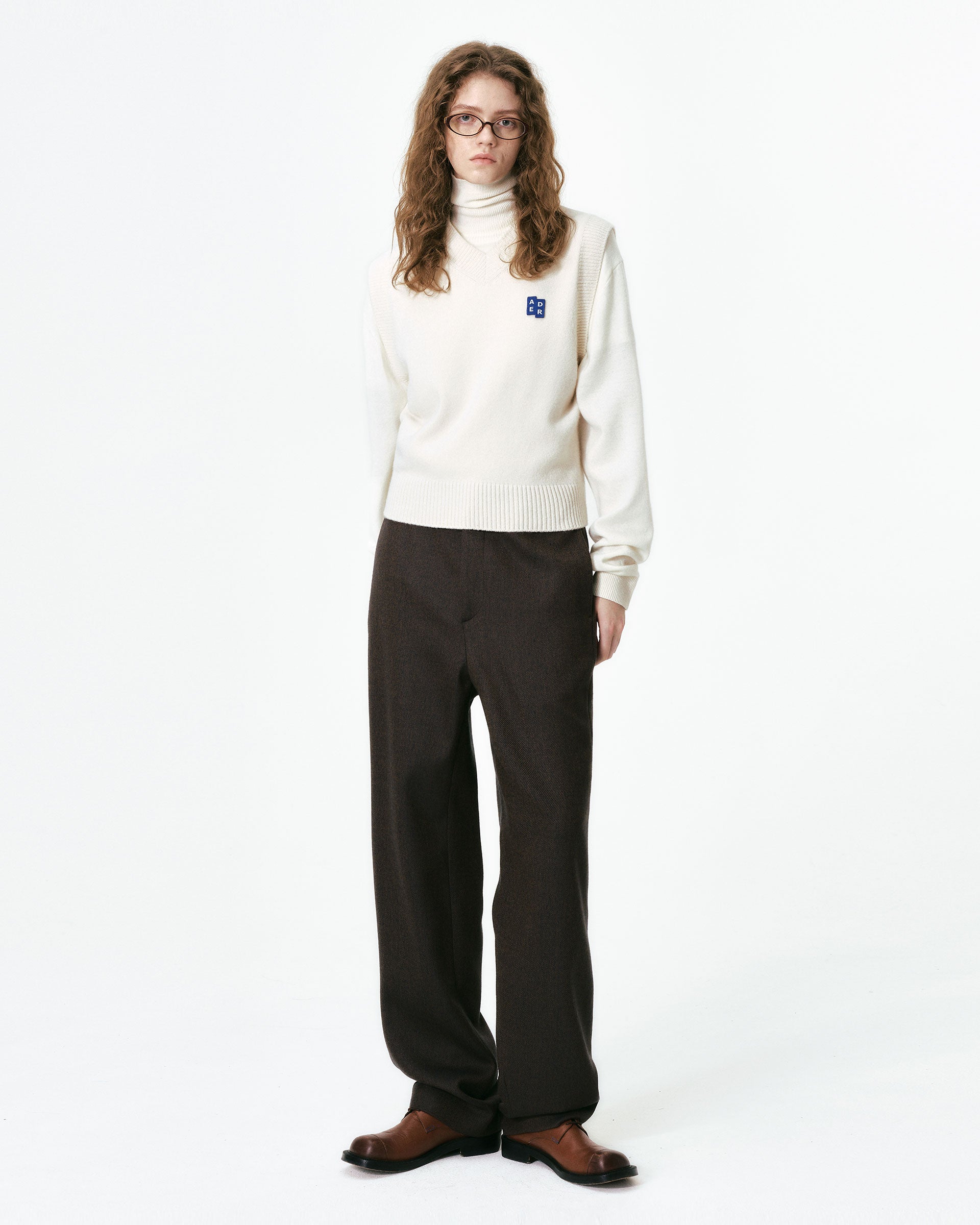 Ader Error - Sig; BL Tag knit vest 01 (Oatmeal) product image 1 | TRAB K-Fashion Australia