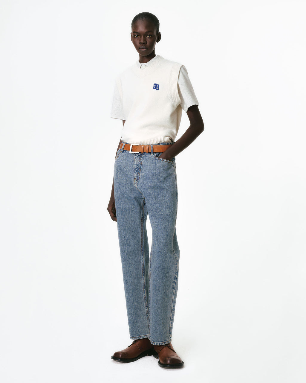 Ader Error - Sig; BL Tag knit vest 01 (Oatmeal) product image 3 | TRAB K-Fashion Australia