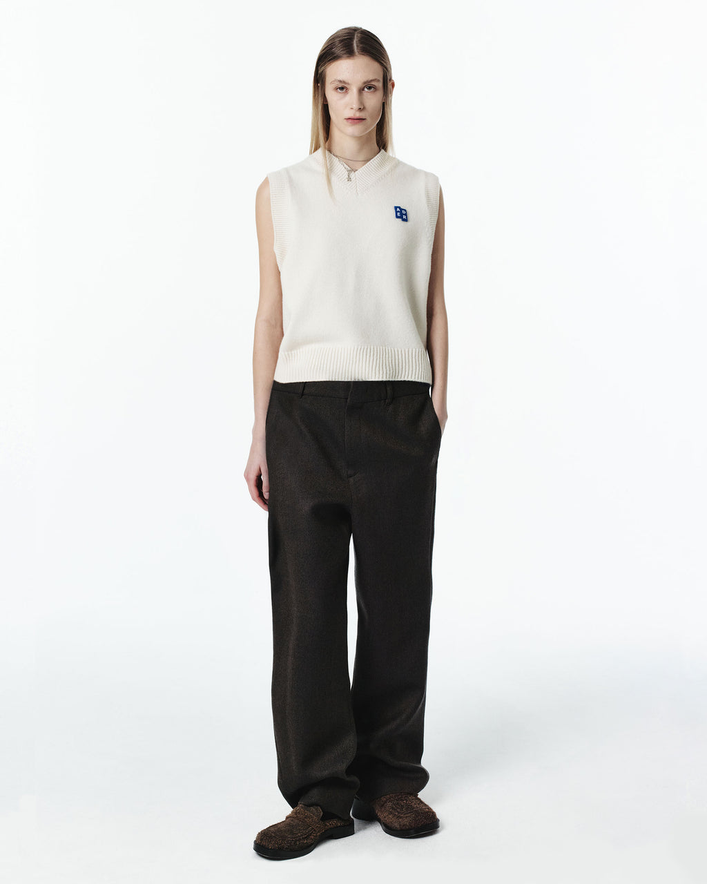 Ader Error - Sig; BL Tag knit vest 01 (Oatmeal) product image 7 | TRAB K-Fashion Australia