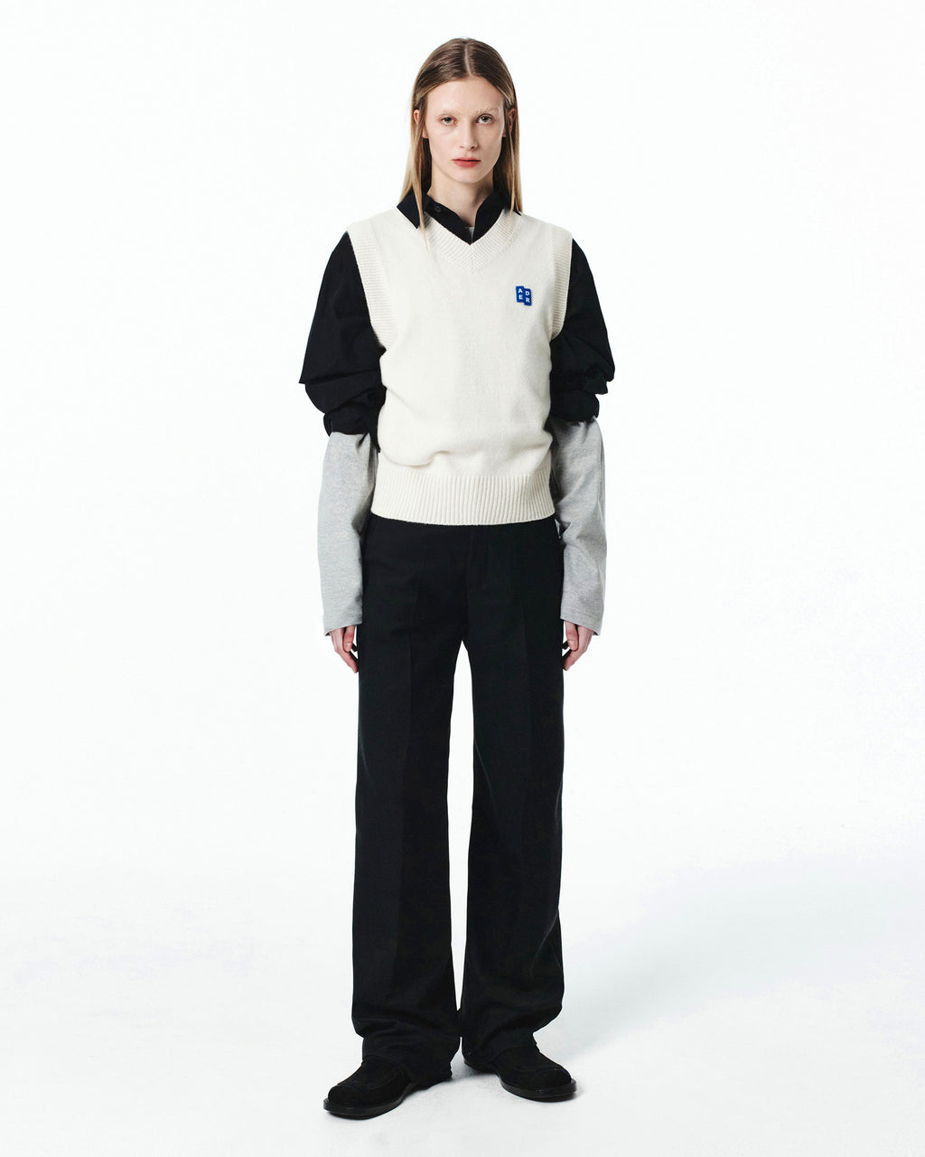 Ader Error - Sig; BL Tag knit vest 01 (Oatmeal) product image 8 | TRAB K-Fashion Australia