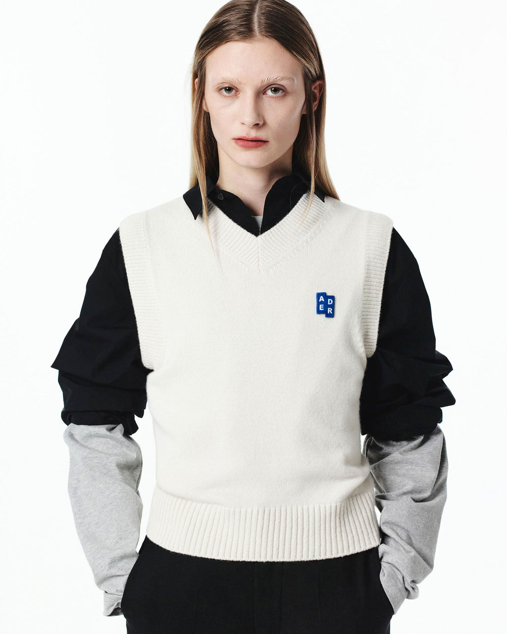 Ader Error - Sig; BL Tag knit vest 01 (Oatmeal) product image 9 | TRAB K-Fashion Australia