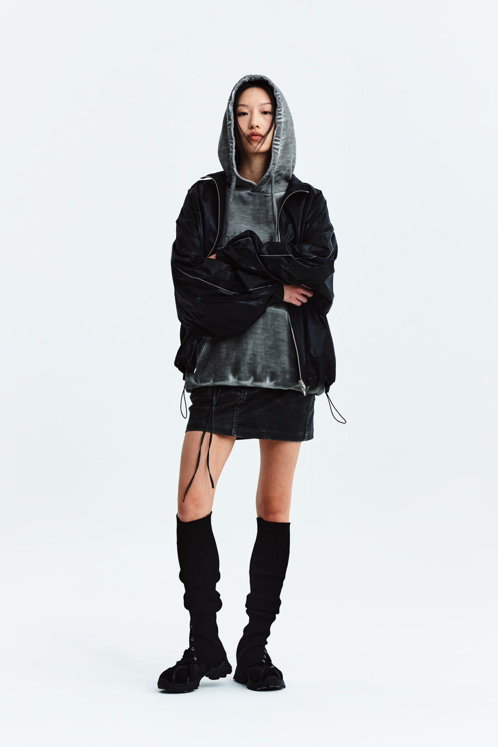 Matin Kim - Matin Kim Logo Coating Jumper (Black) product image 10 | TRAB K-Fashion Australia