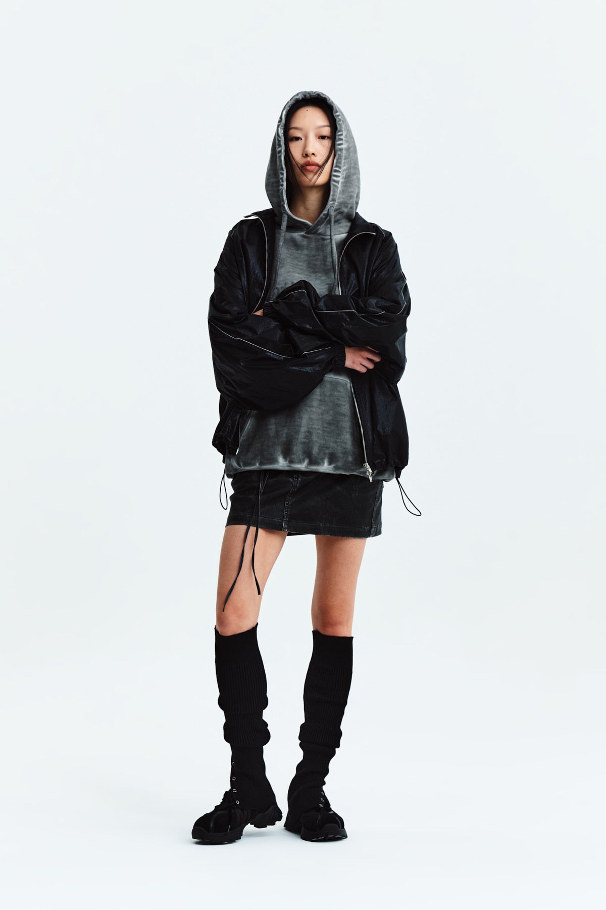 Matin Kim - Matin Kim Logo Coating Jumper (Black) product image 10 | TRAB K-Fashion Australia