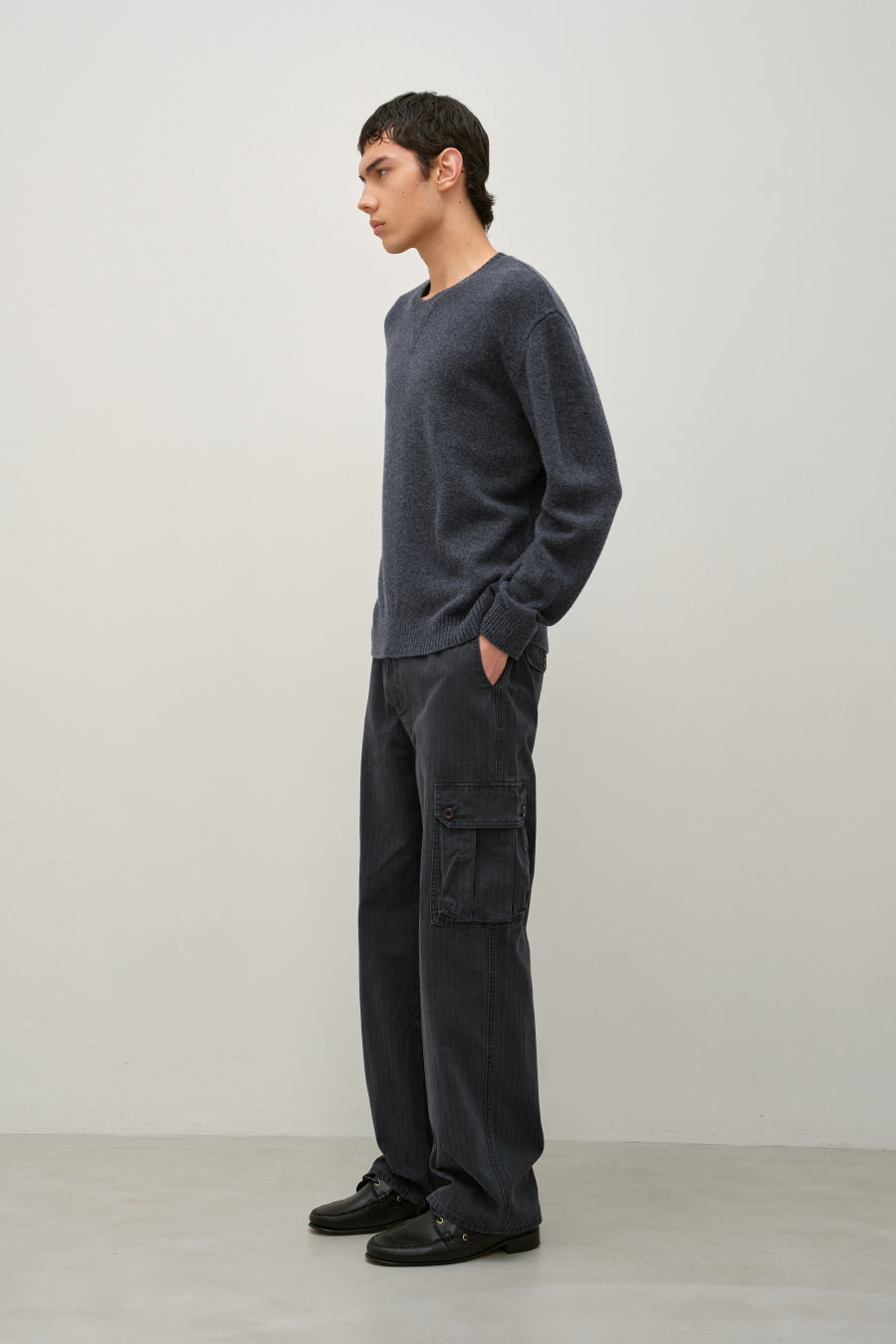 Insilence - Gusset Wool Crew Neck Pullover (Grey) product image 3 | TRAB K-Fashion Australia