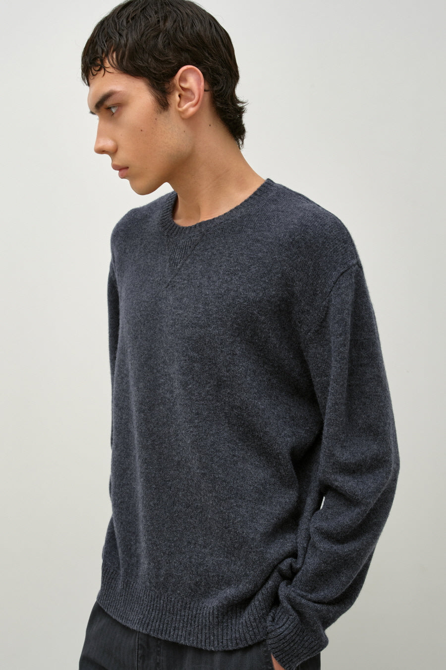 Insilence - Gusset Wool Crew Neck Pullover (Grey) product image 2 | TRAB K-Fashion Australia