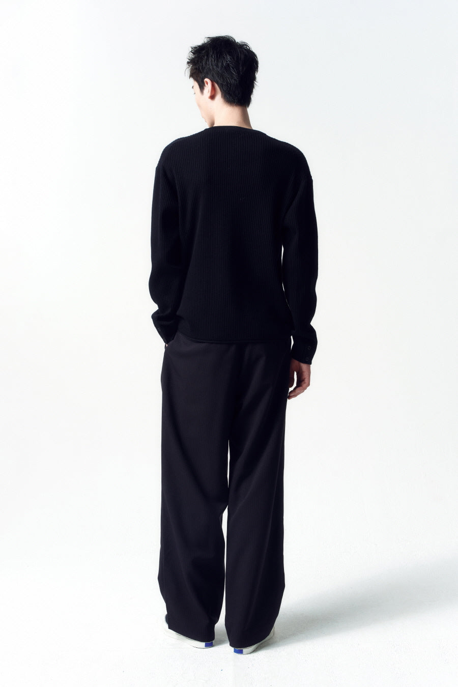 Insilence - Ribbed Henley Neck Knit (Black) product image 4 | TRAB K-Fashion Australia