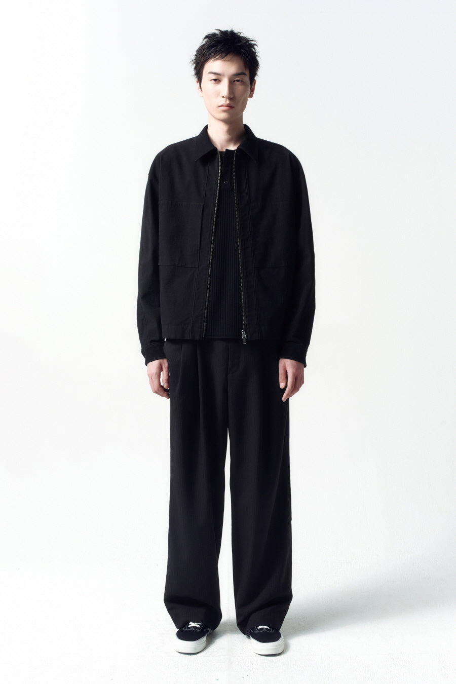 Insilence - Double Pleated Drape Pants (Black) product image 1 | TRAB K-Fashion Australia