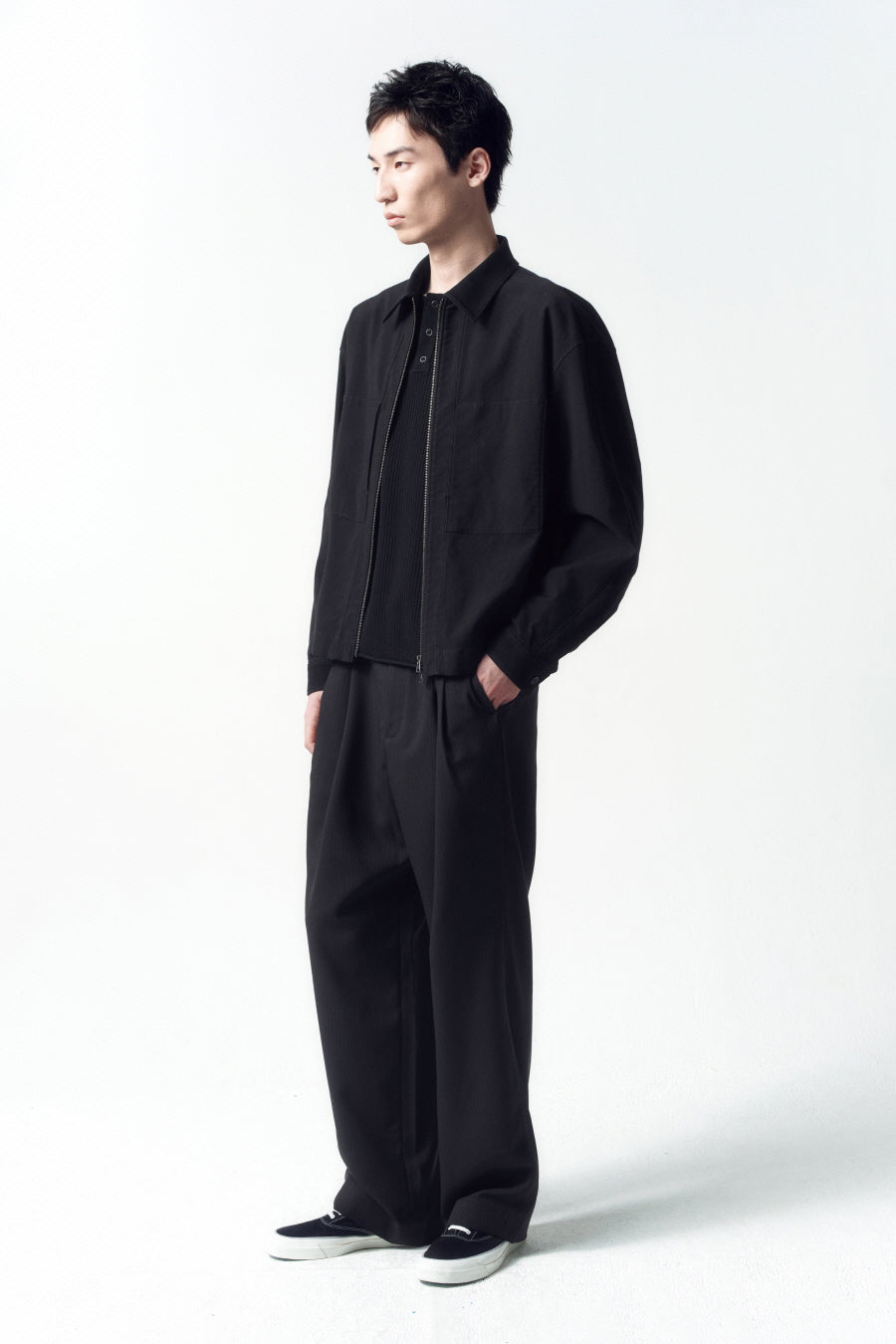 Insilence - Double Pleated Drape Pants (Black) product image 2 | TRAB K-Fashion Australia
