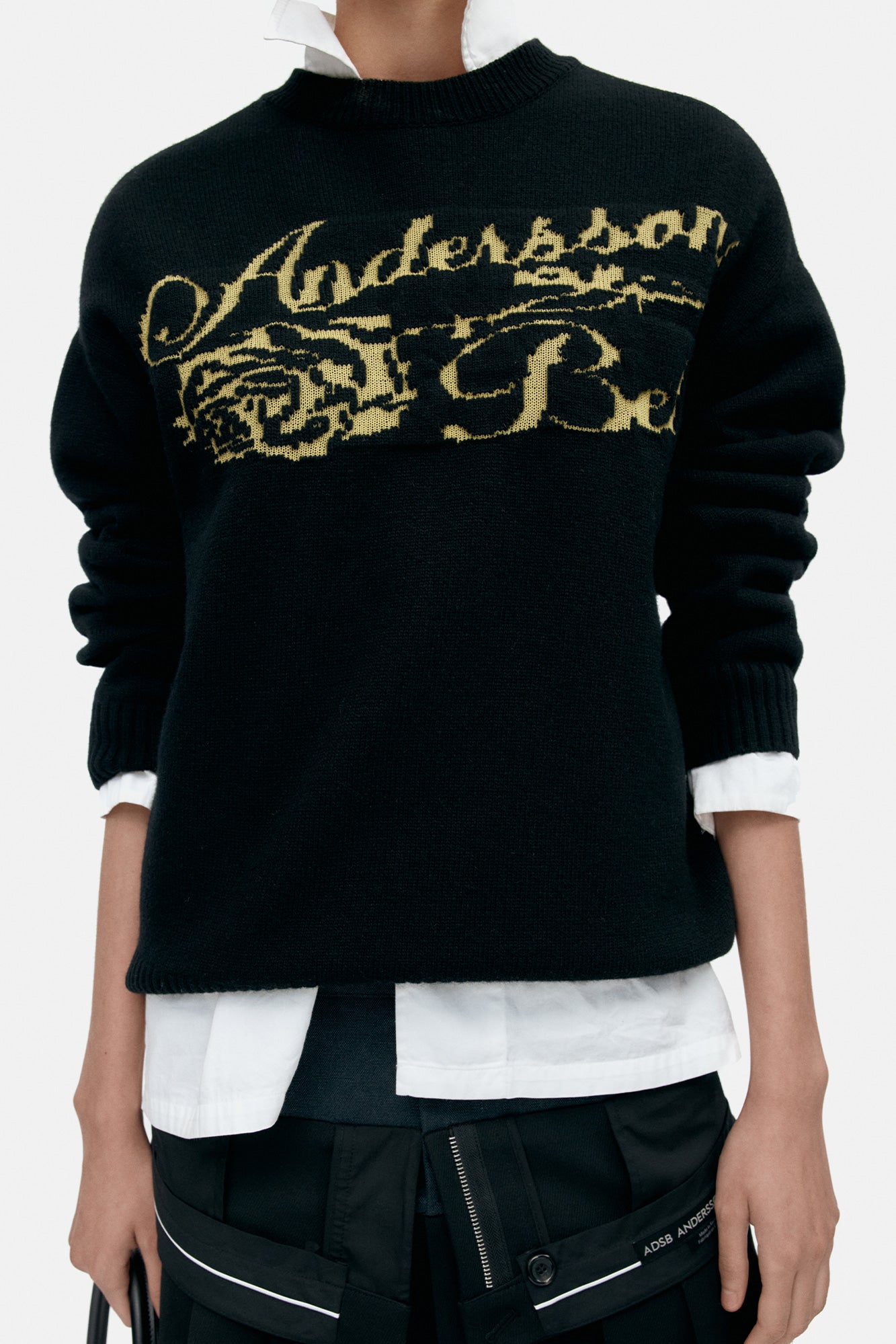 Andersson Bell - Unisex Cashmere Rose Crew-Neck Sweater (Black) product image 16 | TRAB K-Fashion Australia