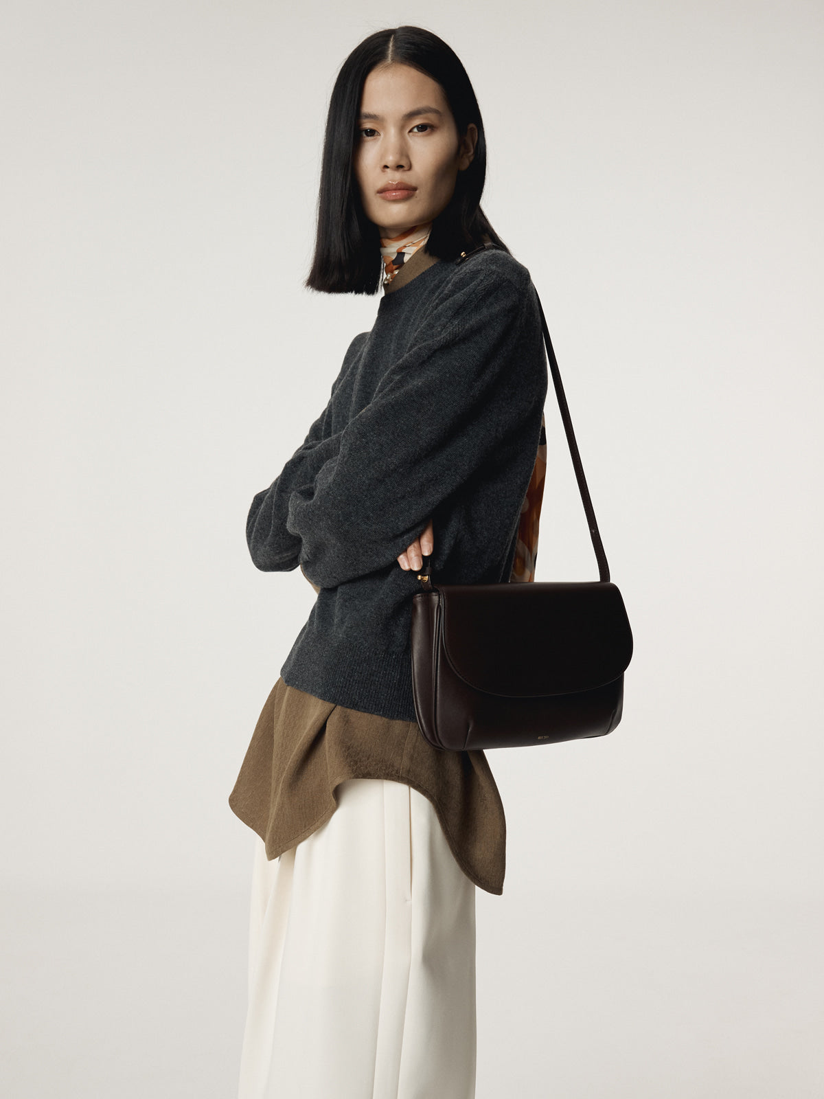 Recto - Shirt Cuffs Detail Knit Top (Charcoal Grey) product image 6 | TRAB K-Fashion Australia