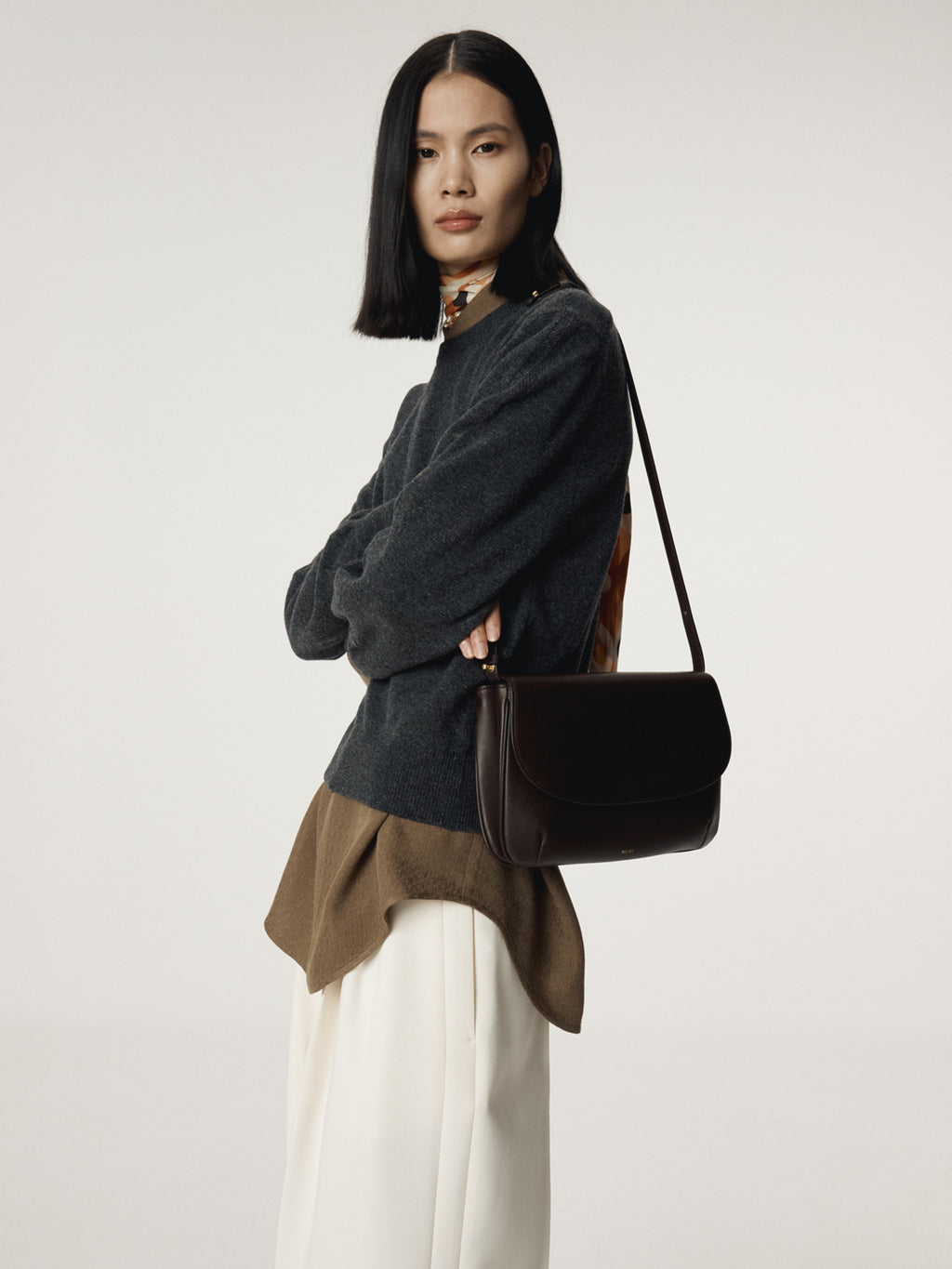 Recto - Shirt Cuffs Detail Knit Top (Charcoal Grey) product image 6 | TRAB K-Fashion Australia