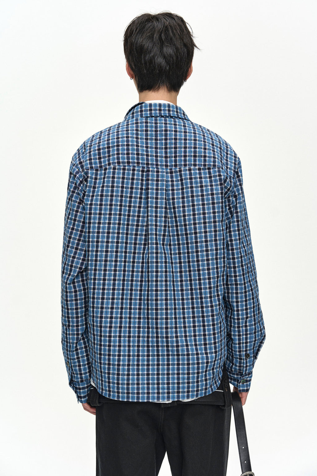 Andersson Bell - Blue Check Layered Shirt (Blue) product image 7 | TRAB K-Fashion Australia