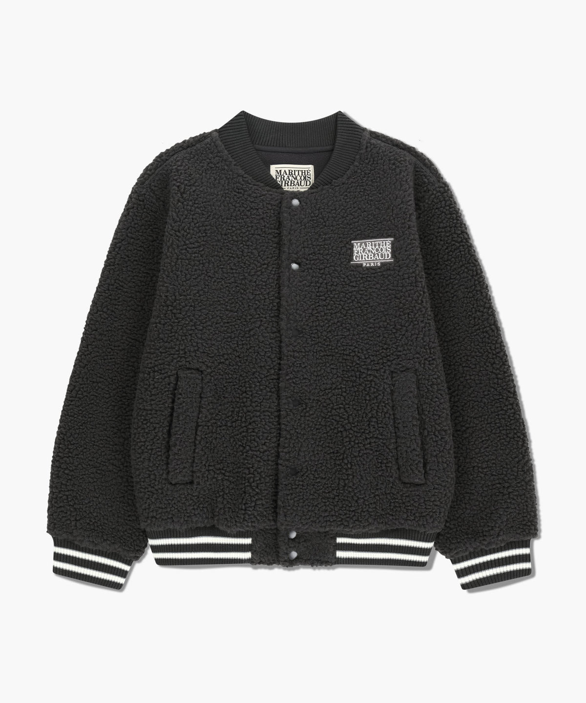 Marithe & Francois Girbaud - Fleece Varsity Jacket (Charcoal) product image 6 | TRAB K-Fashion Australia
