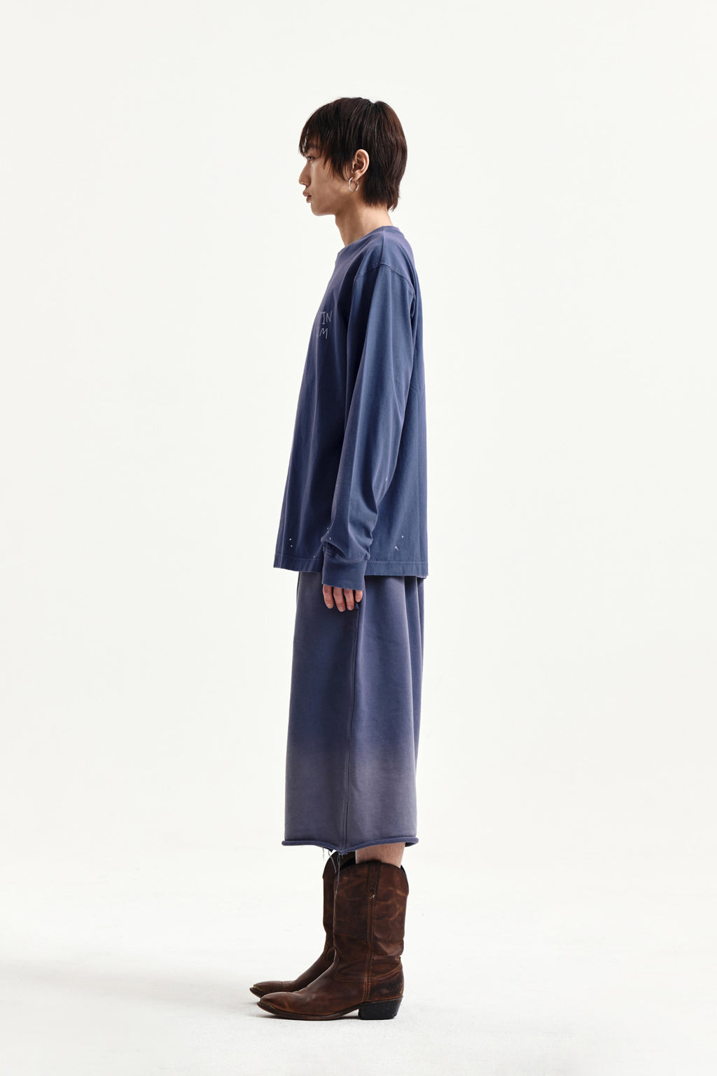 Matin Kim - Vintage Washed Logo Top (Smoke Blue) product image 11 | TRAB K-Fashion Australia