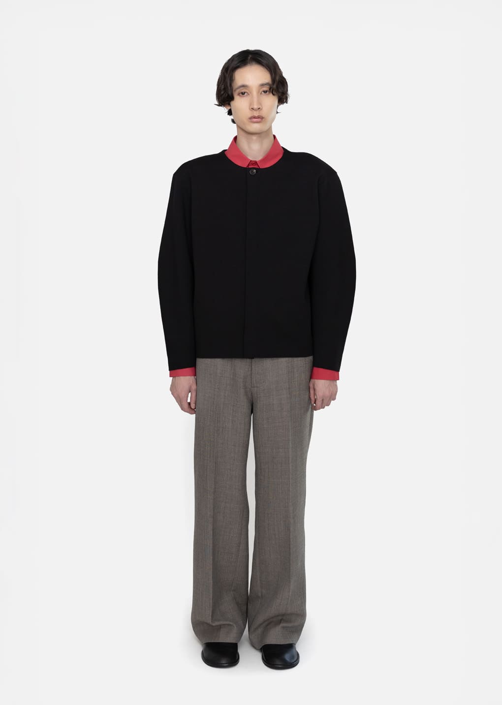 Amomento - Men's Curved Silhouette Cardigan (Black) product image 2 | TRAB K-Fashion Australia