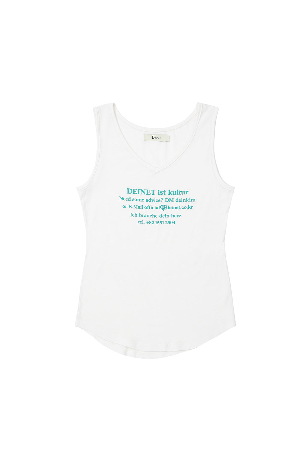Deinet - V-Neck Lettering Sleeveless (White) product image 8 | TRAB K-Fashion Australia