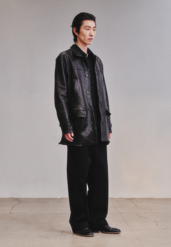 Art if acts - Washed Lambskin Vegetable Car Coat (Black) product image 5 | TRAB K-Fashion Australia