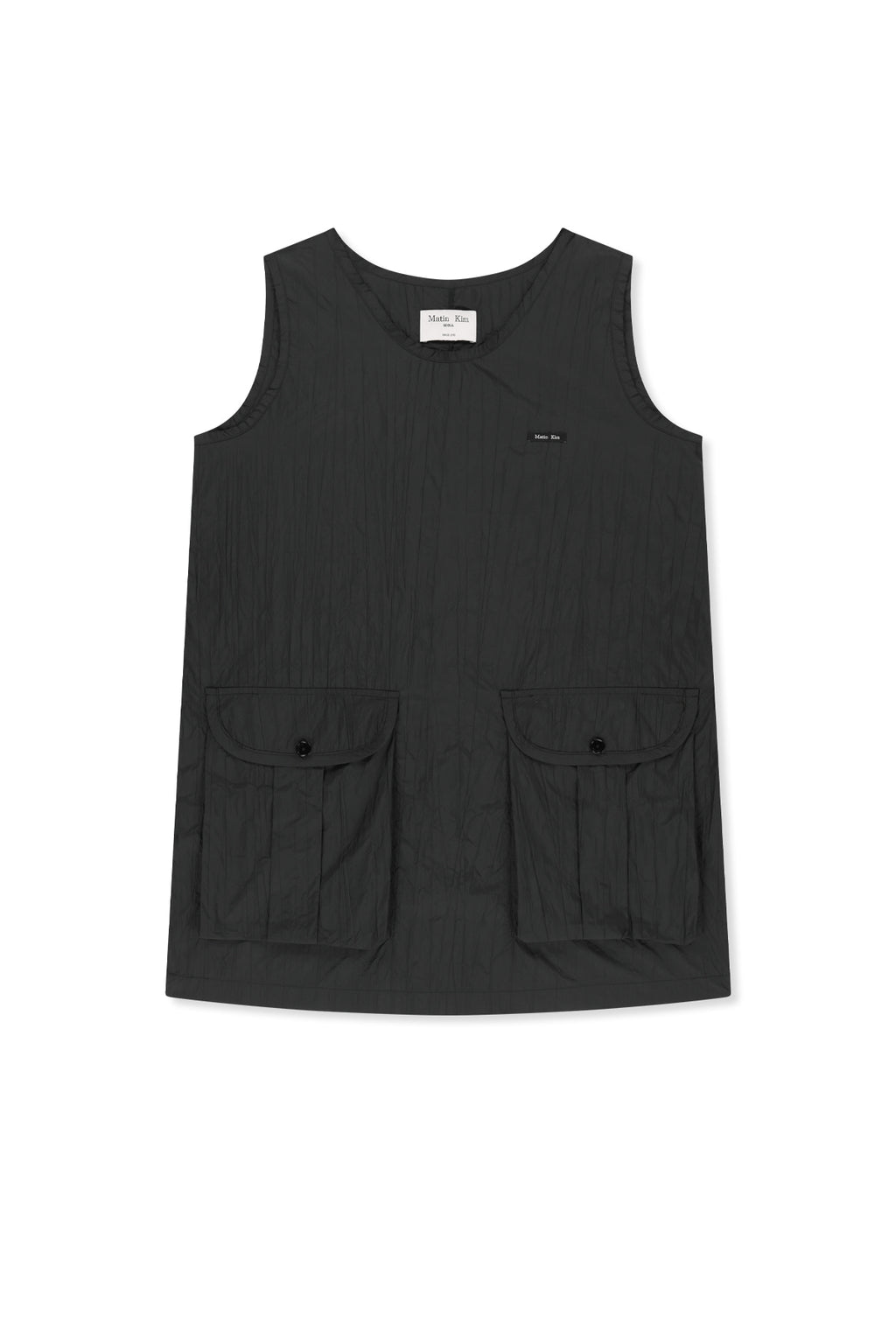 Matin Kim - Raw Edge Patch Pocket Sleeveless Dress (Black) product image 1 | TRAB K-Fashion Australia