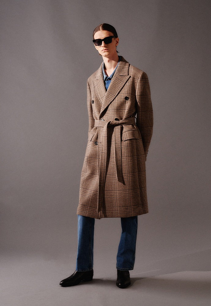 Tonywack - Crudo Cashmere Double Coat (Beige Prince Of Wales Check) product image 1 | TRAB K-Fashion Australia