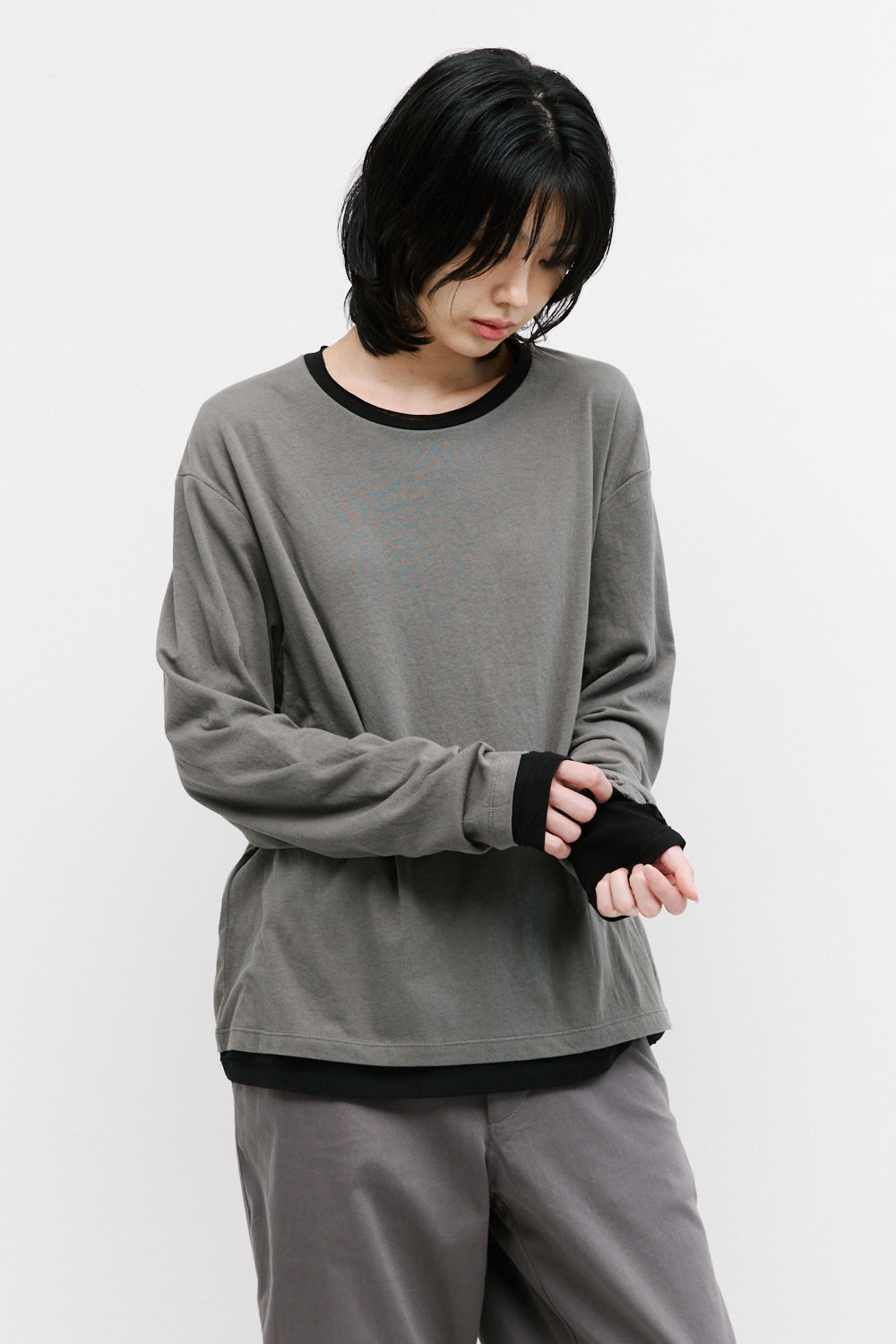 Hatchingroom - Two Face Ringer Tee (Olive/Black) product image 8 | TRAB K-Fashion Australia