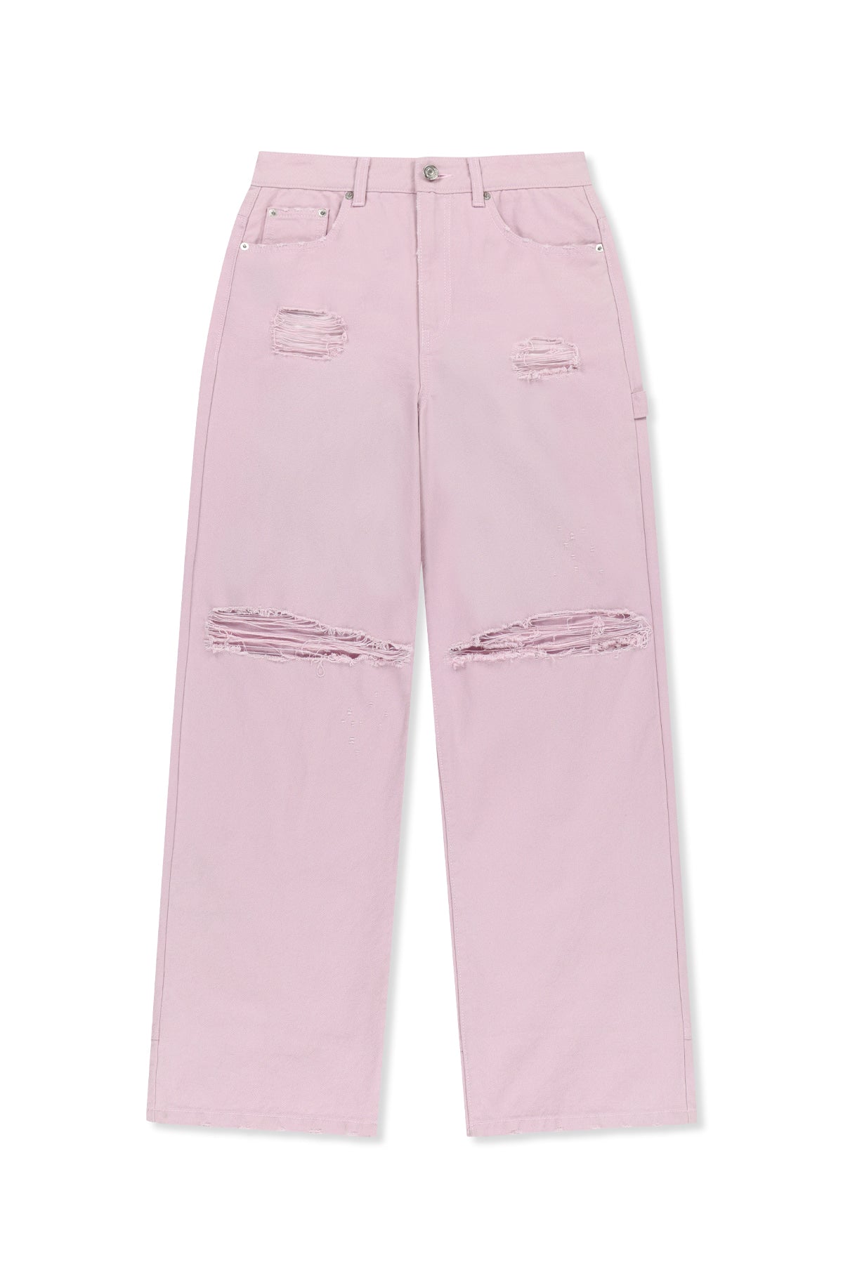 Matin Kim - Destroyed Color Dyeing Denim Pants (Pink) product image 1 | TRAB K-Fashion Australia