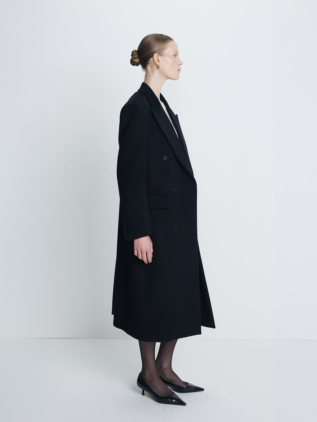 Tonywack - Wool And Cashmere Double-Breasted Coat (Black) product image 2 | TRAB K-Fashion Australia