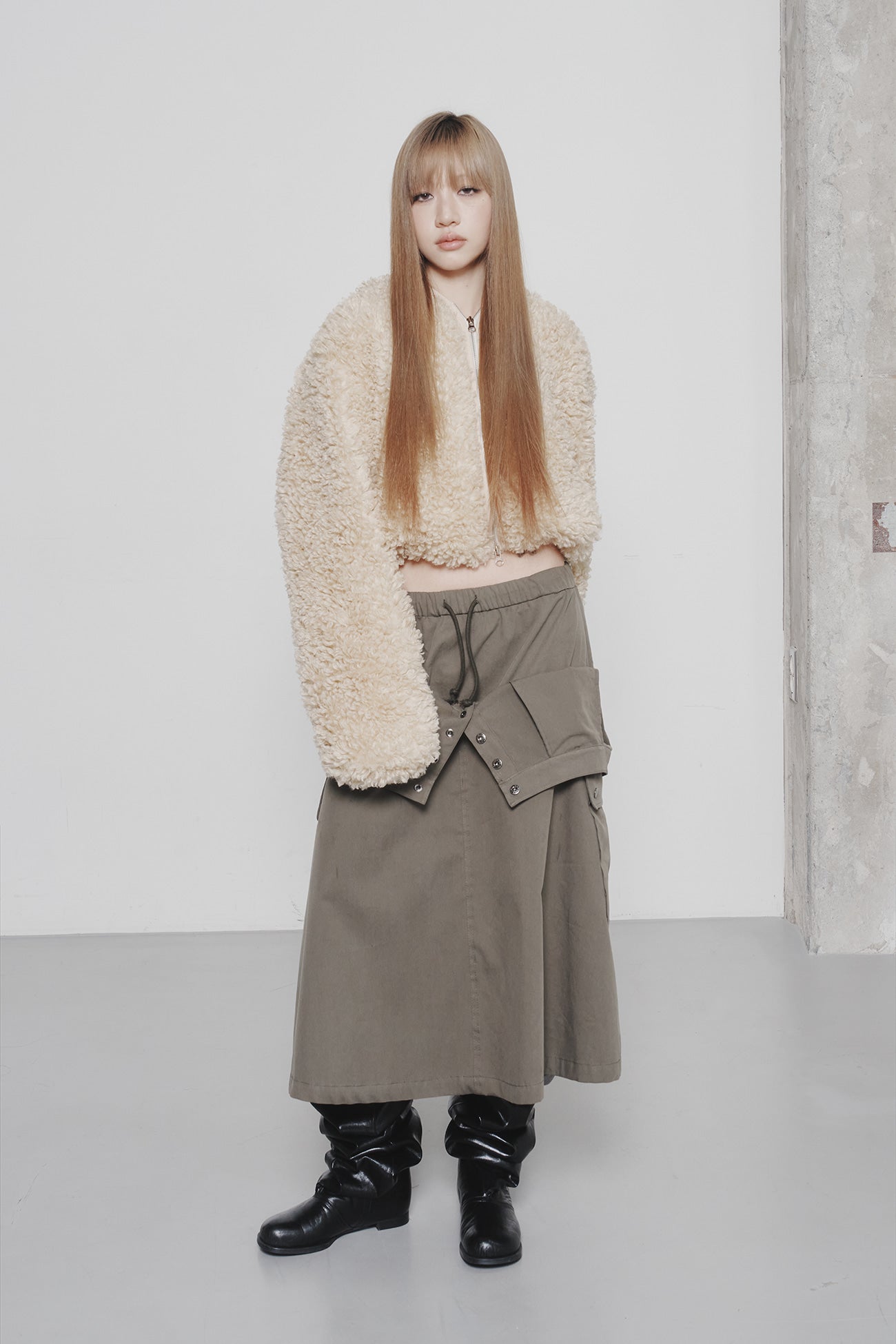 Deinet - Faux Fur Hood Jacket (Beige) product image 6 | TRAB K-Fashion Australia