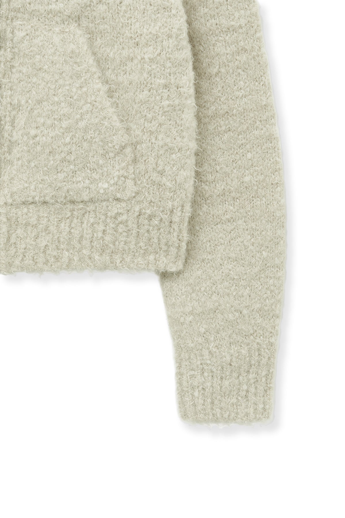 Matin Kim - Boucle Knit Zip Up Cardigan (Light Beige) product image 5 | TRAB K-Fashion Australia