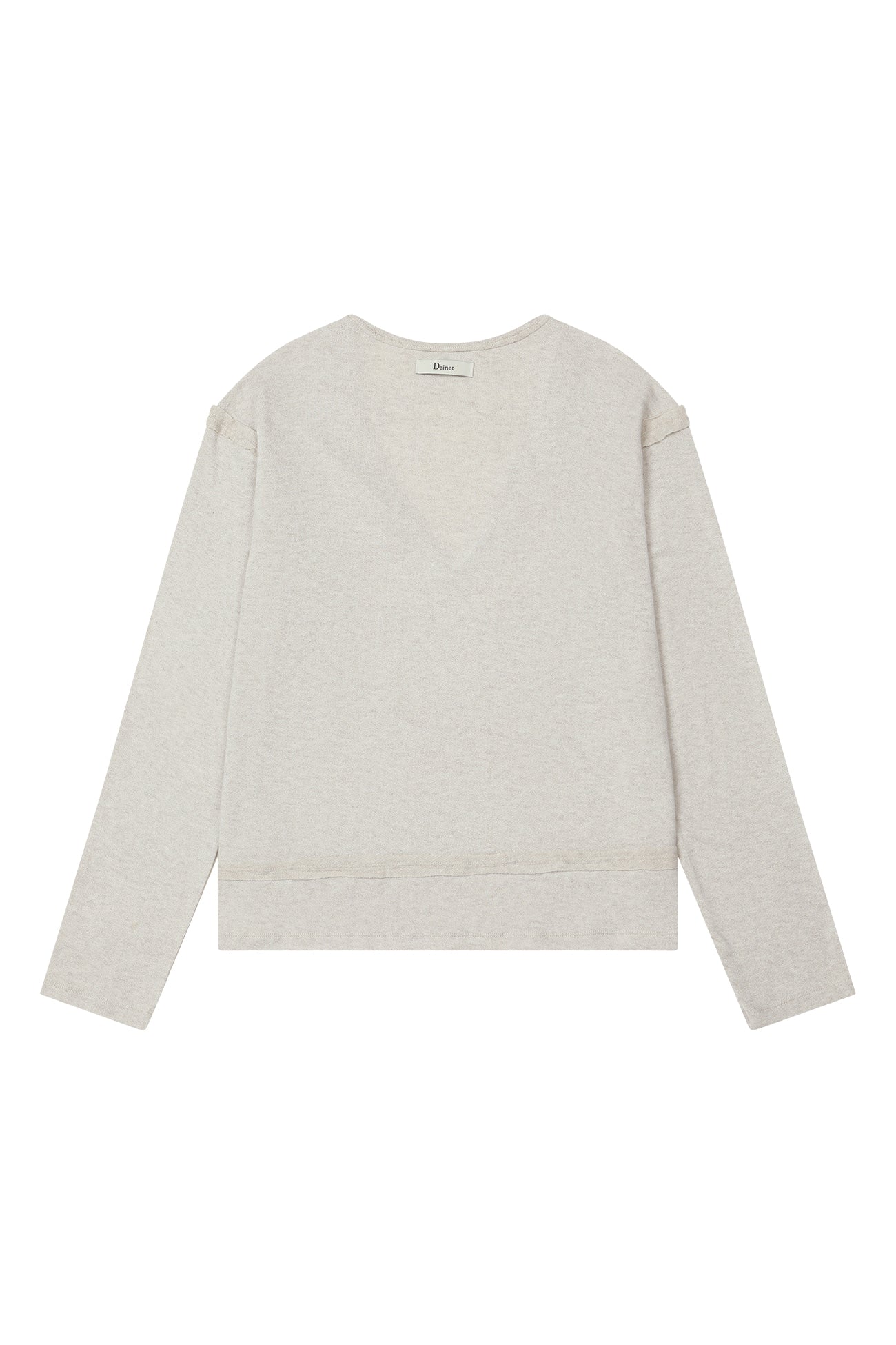Deinet - Raw V Long Sleeve (Oatmeal) product image 2 | TRAB K-Fashion Australia