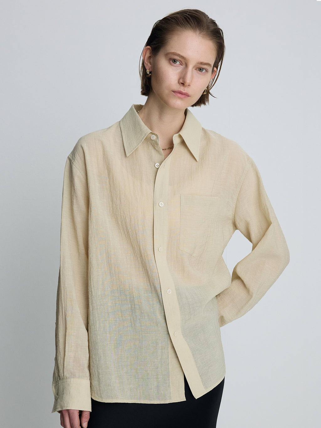 Tonywack - Linen Relaxed Fit Shirt (Beige) product image 3 | TRAB K-Fashion Australia