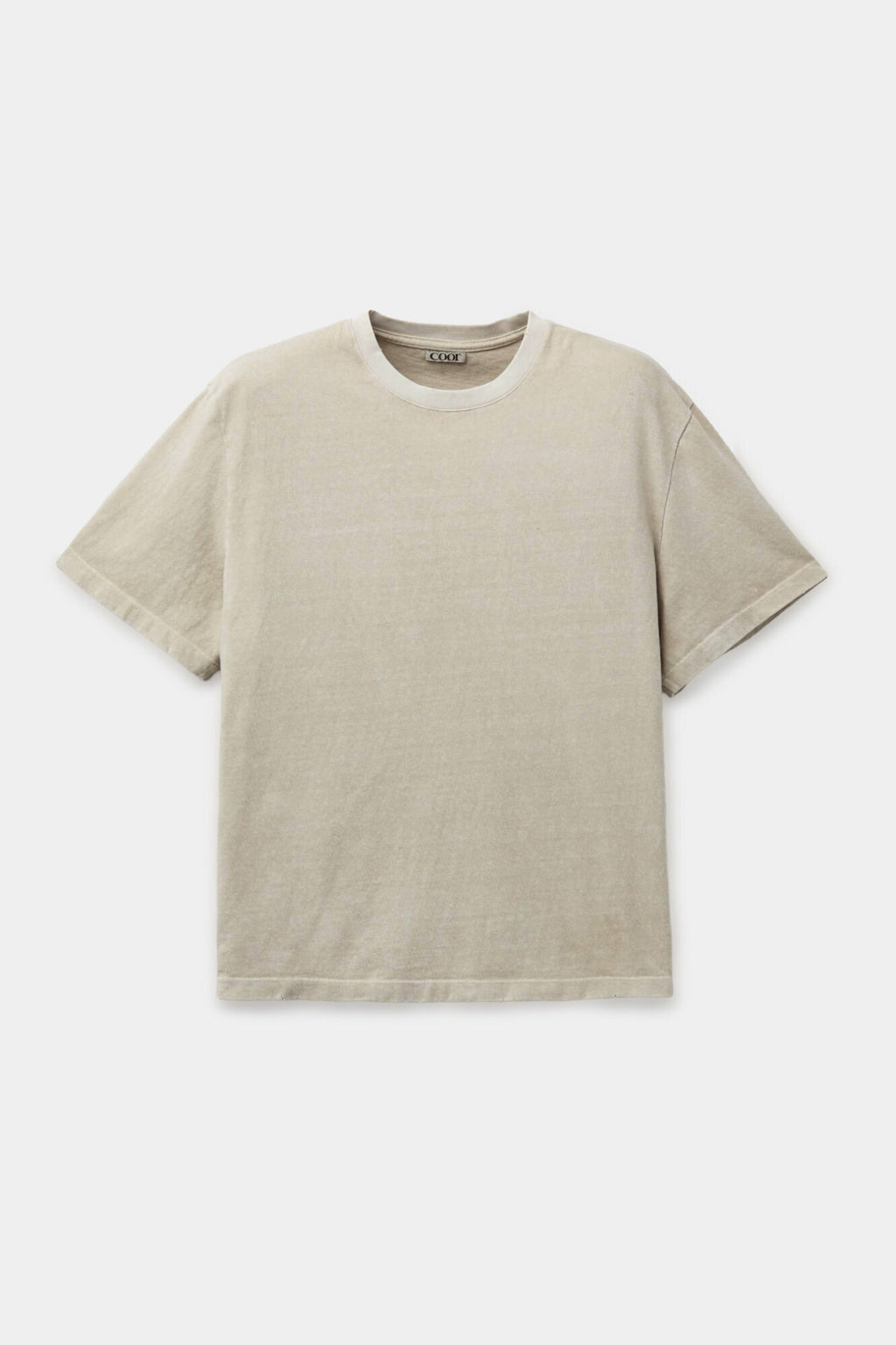 Coor - Damaged Color Dyed Crop T-Shirt (Washed Sand Beige) product image 1 | TRAB K-Fashion Australia