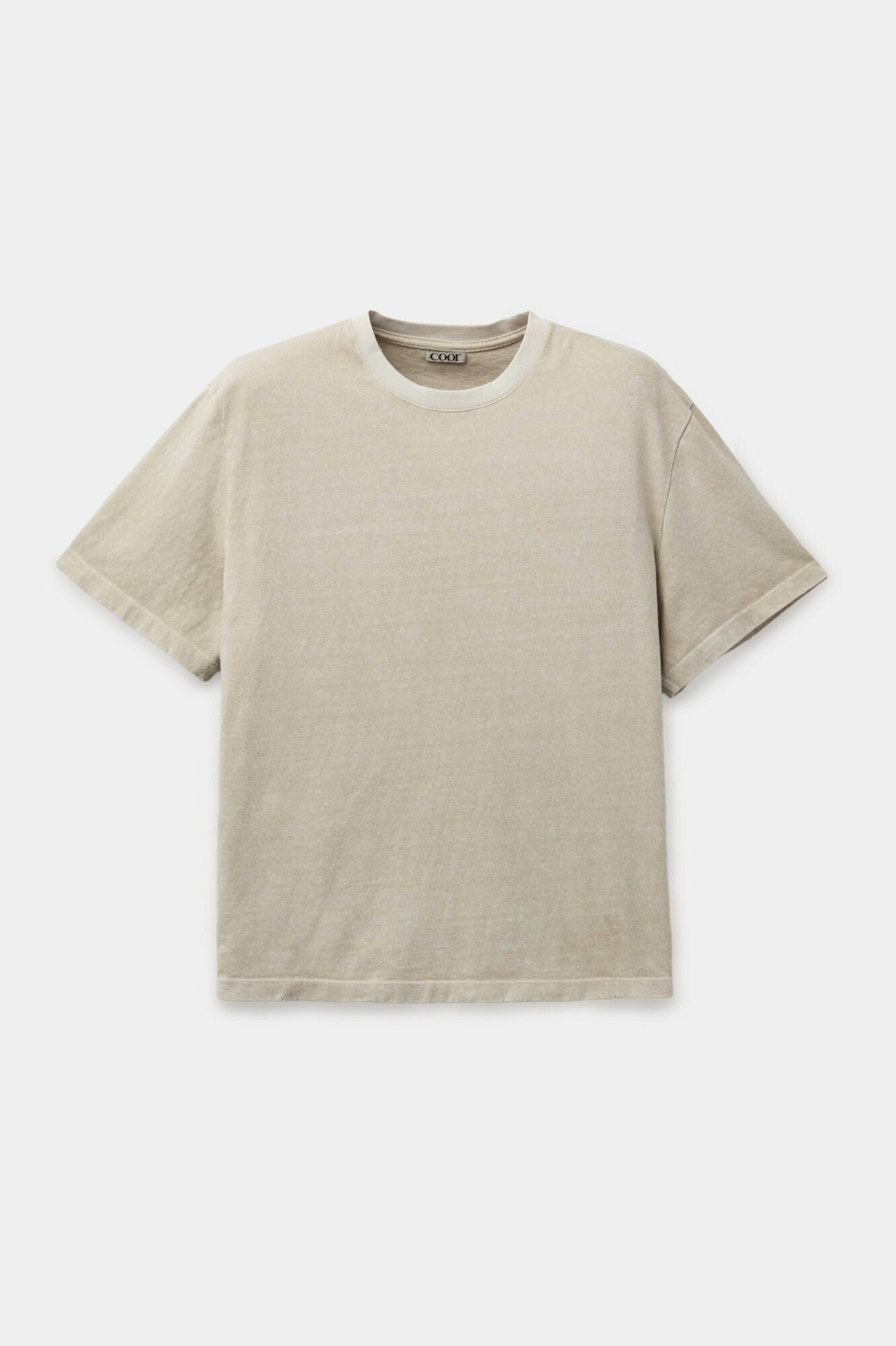 Coor - Damaged Color Dyed Crop T-Shirt (Washed Sand Beige) product image 1 | TRAB K-Fashion Australia