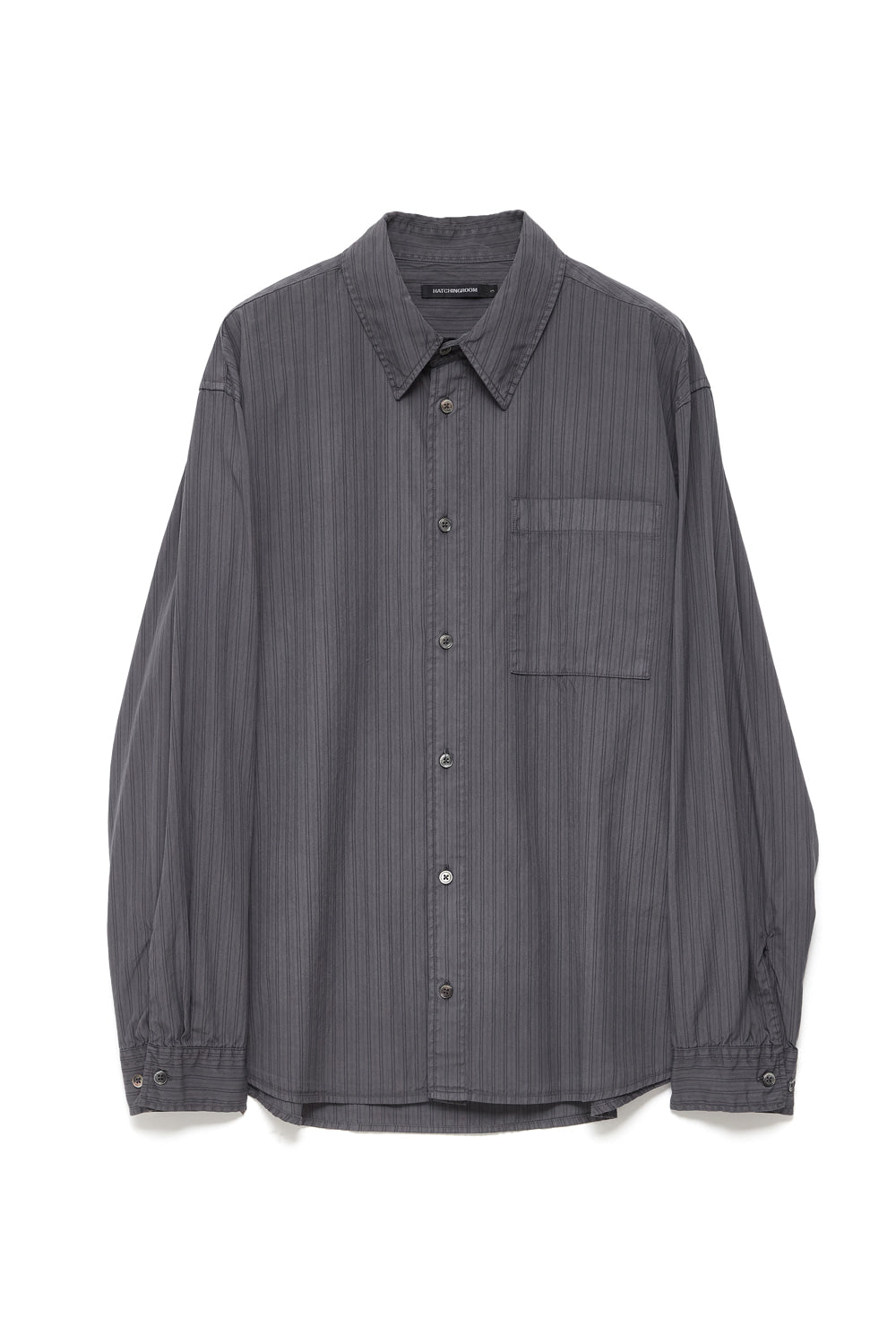 Hatchingroom - Museum Shirt Stripe (Dyed Blue Charcoal) product image 1 | TRAB K-Fashion Australia