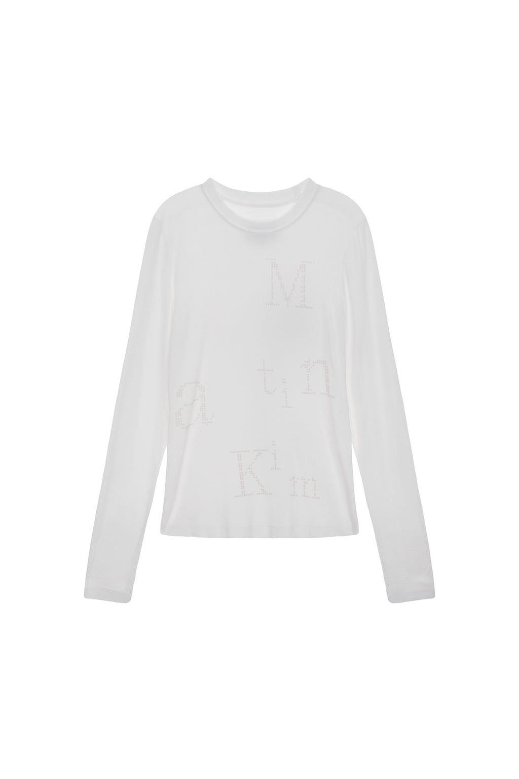 Matin Kim - Dot Graphic Logo Lettering Top (White) product image 1 | TRAB K-Fashion Australia