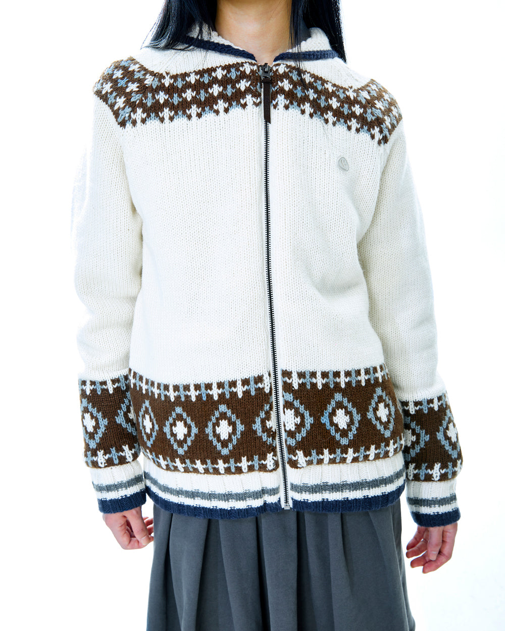 Coyseio - Mossy Cowichan Knit Jacket (Ivory) product image 11 | TRAB K-Fashion Australia