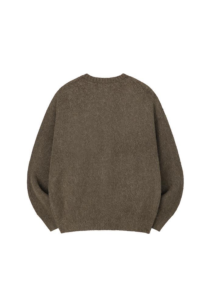 Art if acts - Mohair Round Neck Cardigan (Espresso) product image 7 | TRAB K-Fashion Australia